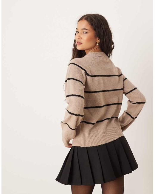 Brave Soul Natural Knitted Crew Neck Jumper