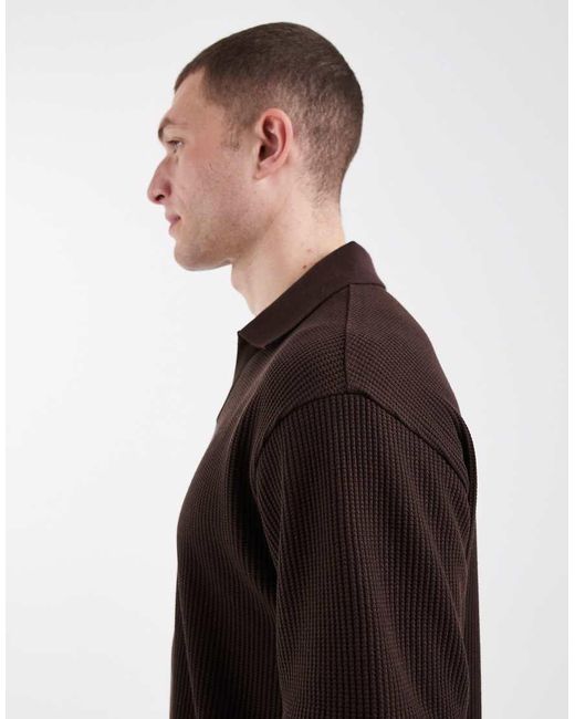 ASOS Black Heavyweight Relaxed Polo for men