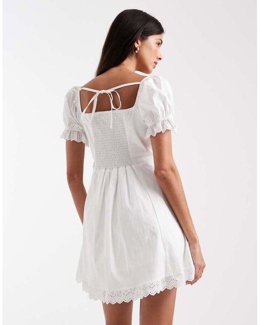 Daisy Street White Square Neck Corset Style Mini Dress