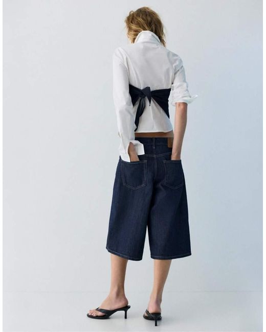 Pull&Bear Blue Low-Rise Jorts