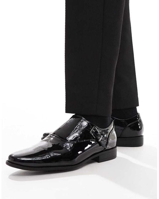 ASOS Black Single Monk Strap Shoes for men