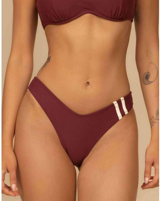 Montce Women's Brown Sporty Lulu (zig-zag Stitch) Bikini Bottom