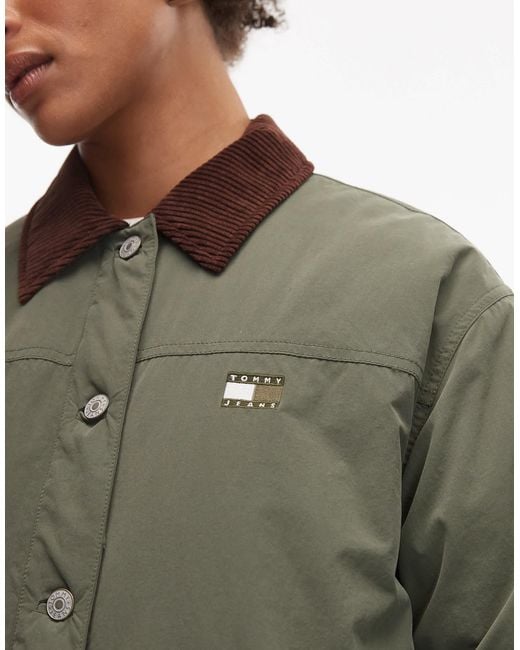 Tommy Hilfiger Green Cord Collar Chore Jacket