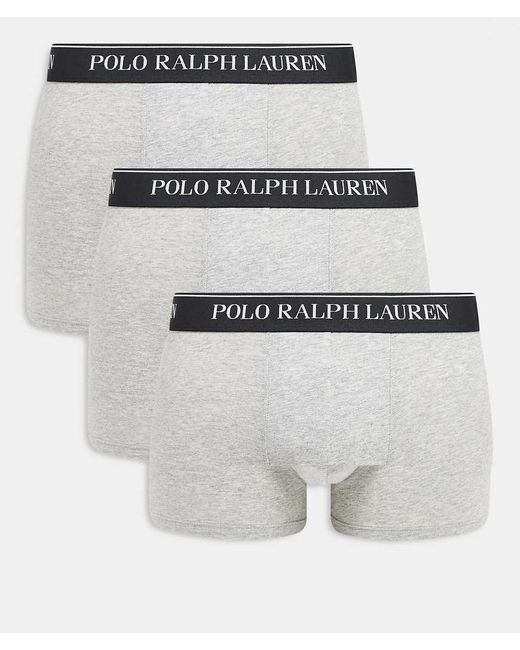 Polo Ralph Lauren White 3 Pack Contrast Logo Waistband Classic Trunks for men