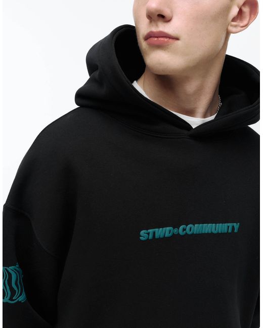 Pull&Bear – kapuzenpullover in Black für Herren