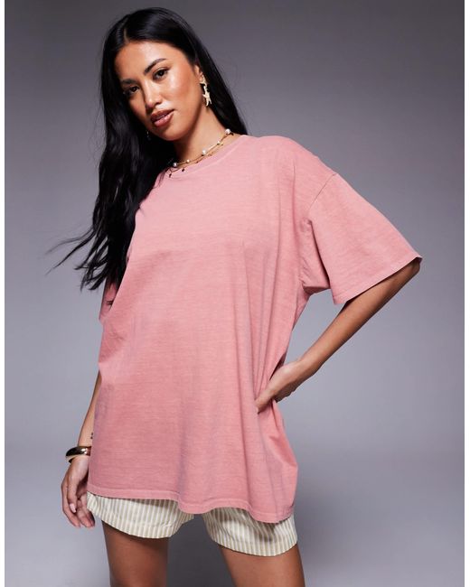 Exclusivité - t-shirt oversize en coton à imprimé contrastant bahamas Kaiia en coloris Pink