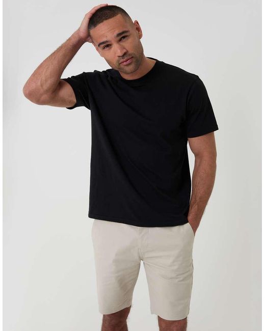 Threadbare Natural Cotton Chino Shorts With Woven Belt for men