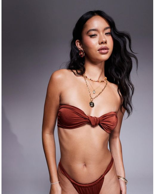ASOS Brown – simone shine – trägerloses bikini-oberteil