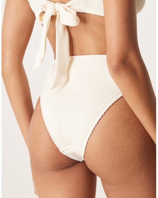 Peek & Beau Brown High Waist Bikini Bottom With Bow Detail