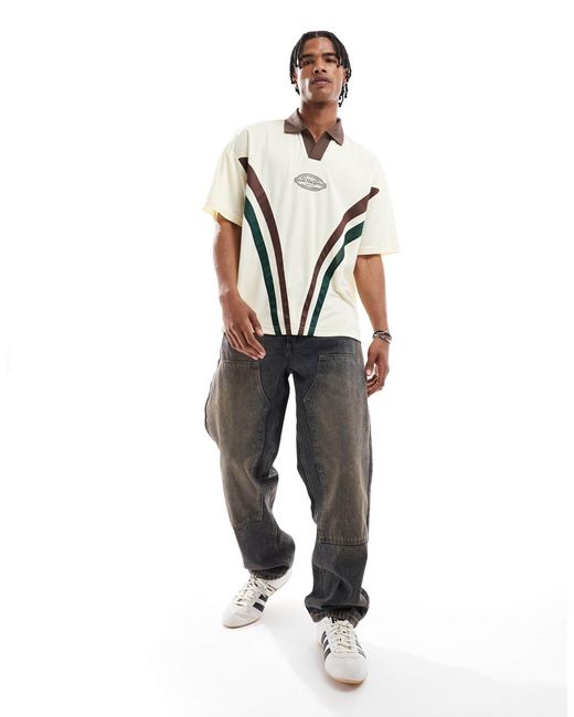 Pull&Bear White Retro Sport Polo for men