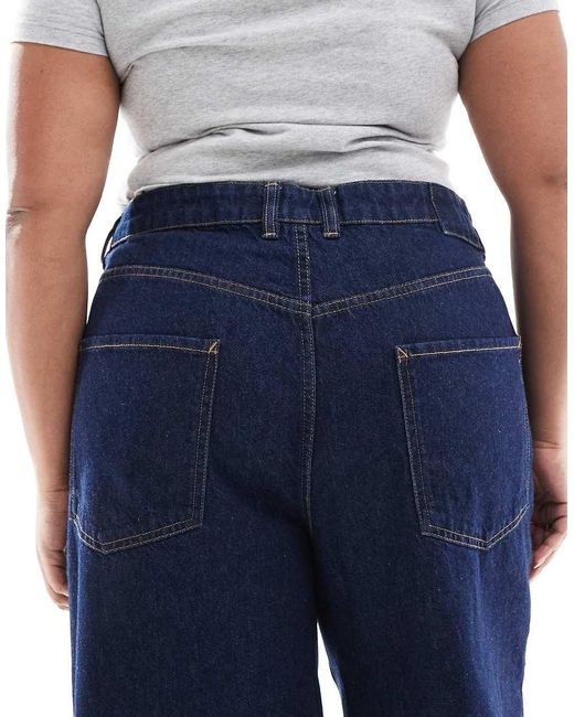 Vaqueros De Pernera Ancha Y Estilo Worker Con Tinta De Asos Design Curve-Azul ASOS de color Blue