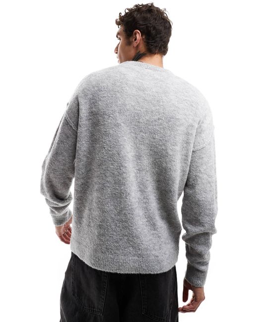 ASOS Gray Relaxed Knitted Lightweight Jumper for men