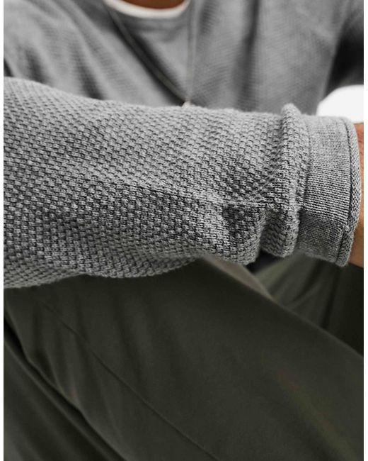 Only & Sons – strukturierter strickpullover in Gray für Herren