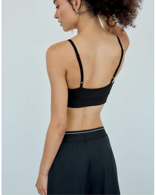 Stradivarius Blue Cropped Corset Top