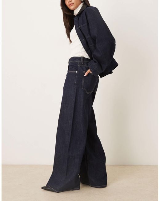 Mango Blue – annie – weite jeans aus 100% baumwolle