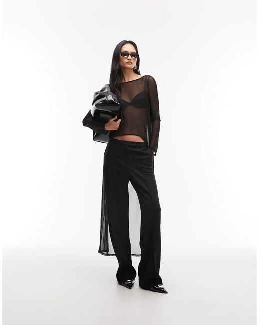 ASOS White Mesh Long Line Cape Top