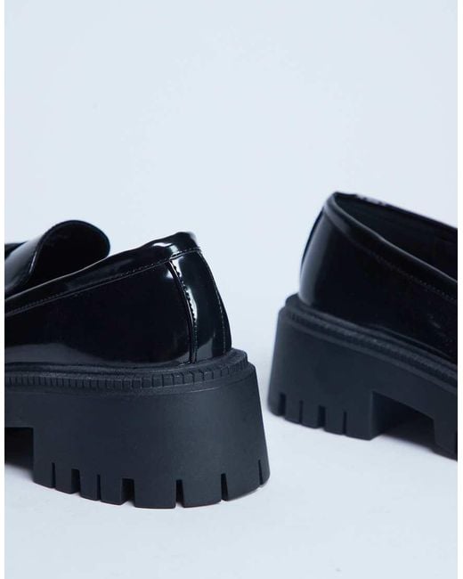 TOPSHOP Blue Cameron Tassel Loafers With Cleated Soles