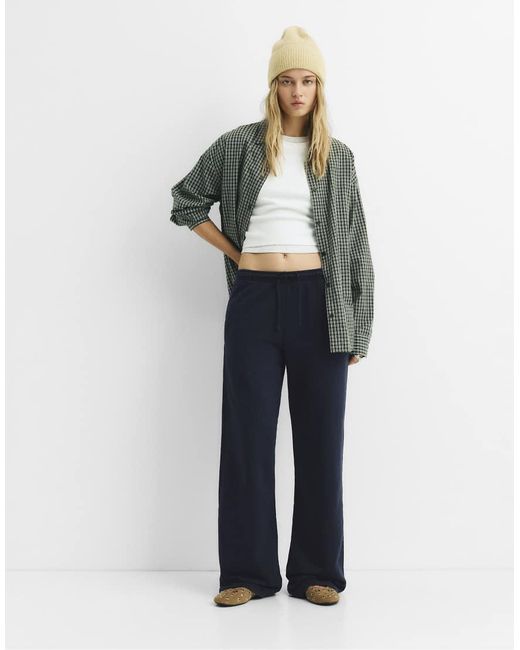 Pull&Bear Blue Flowy Tracksuit Bottoms