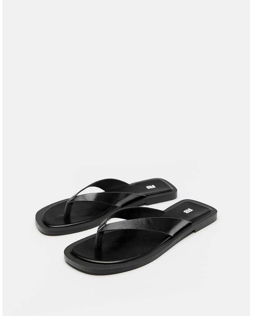 Pull&Bear Black Flat Sandals