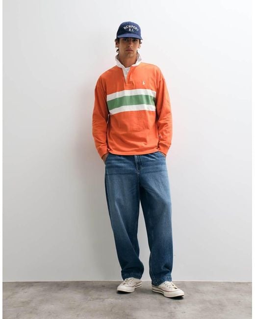 Polo Ralph Lauren Orange Relaxed Fit Rugby Polo for men