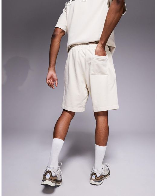 River Island White Loopback Jersey Shorts Co-ord for men