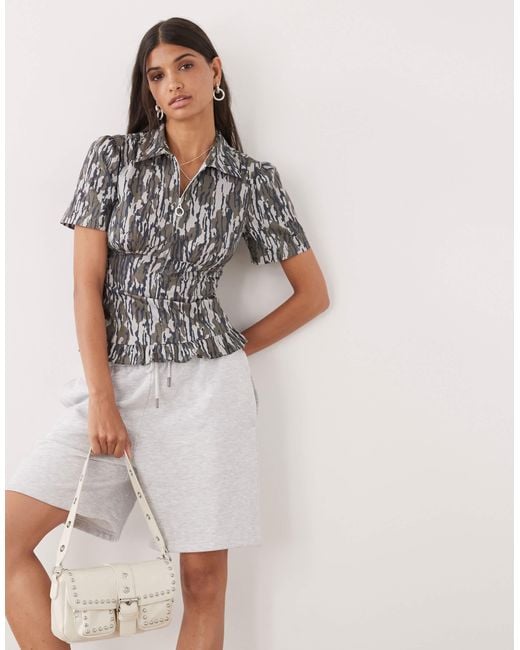 Collusion Multicolor Cinched Waist Shirt