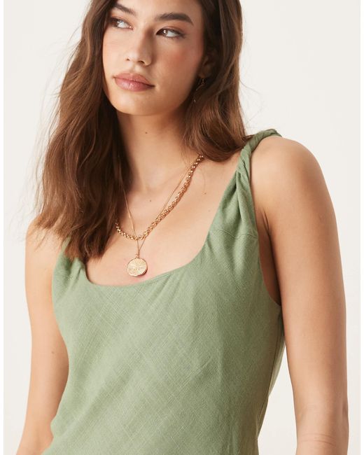 ASOS Natural – asymmetrisches maxikleid