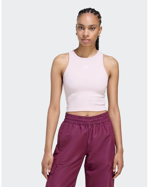 Adidas Originals Purple Essentials Ribbed Tank Top