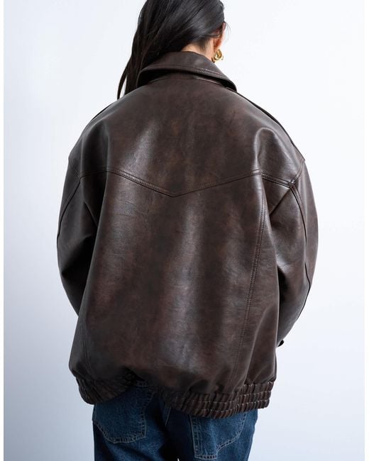 TOPSHOP Gray – oversize-bomberjacke aus wildleder