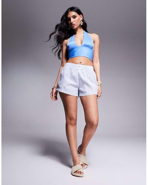 Princess Polly Blue Logo Boxer Short