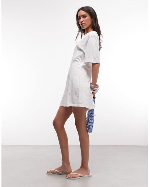 Monki White Contoured T-shirt Mini Dress