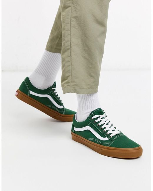 Vans Green Old Skool Gum Sole Trainers for men