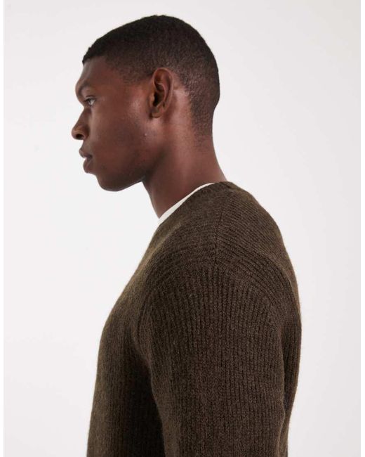 Jack & Jones Black Premium Ribbed Fluffy Jumper for men
