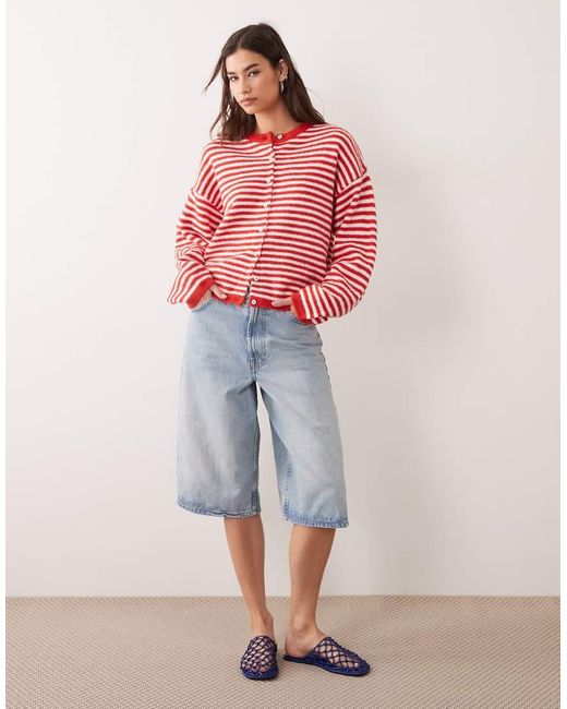 ASOS Red Lightweight Relaxed Cardigan