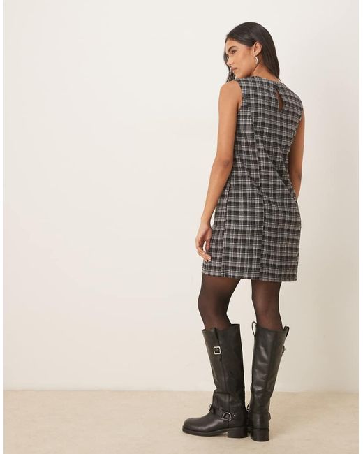 Threadbare Multicolor Sleeveless Mini Dress With Check Print