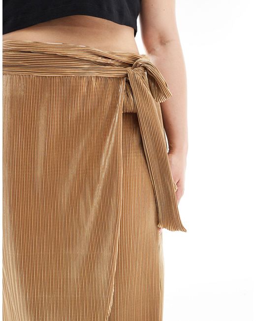 Never Fully Dressed Natural Jaspre Plisse Midi Skirt