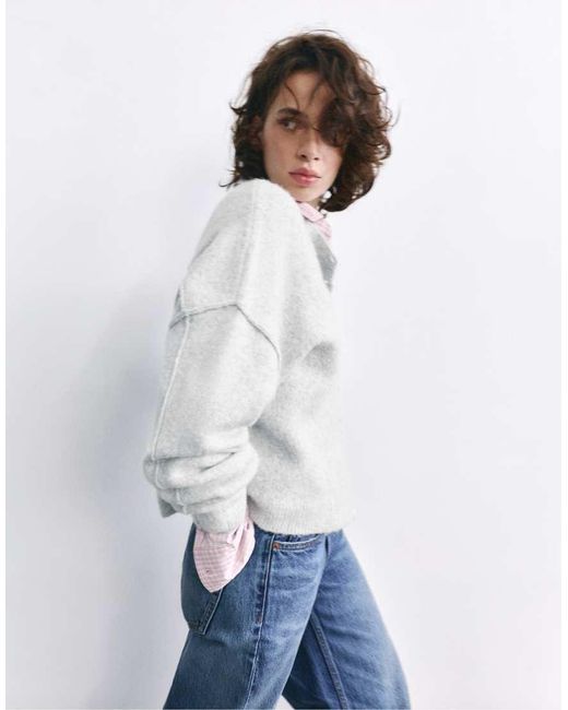 Pull&Bear White Soft Knit Cardigan