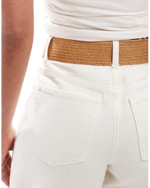 ASOS White Straw Buckle Belt-brown