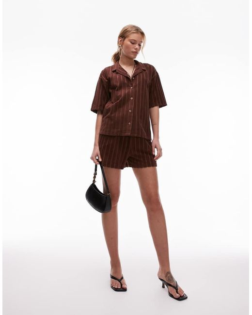 Camicia Squadrata di TOPSHOP in Brown