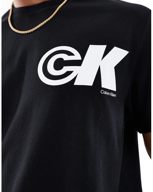 Calvin Klein Black Ck Back Print T-shirt for men