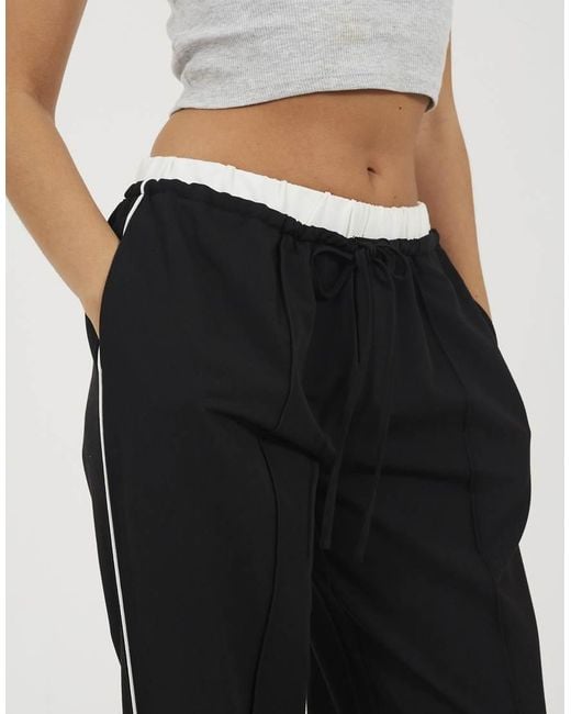 Brave Soul White Contrast Waistband Tailored Trousers