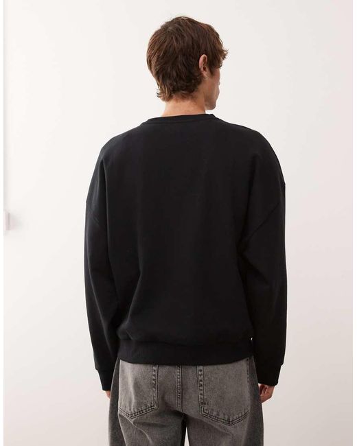 Sudadera Negra De Corte Cuadrado Extragrande Essentials De Collusion de hombre de color Black