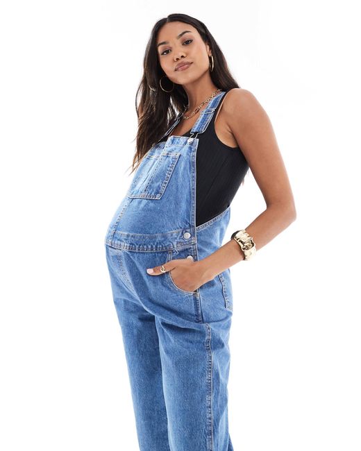 ASOS Blue Asos design maternity – jeanslatzhose