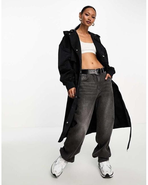 Gabardina Negra Con Logo Pequeno De Nike de color Negro Lyst