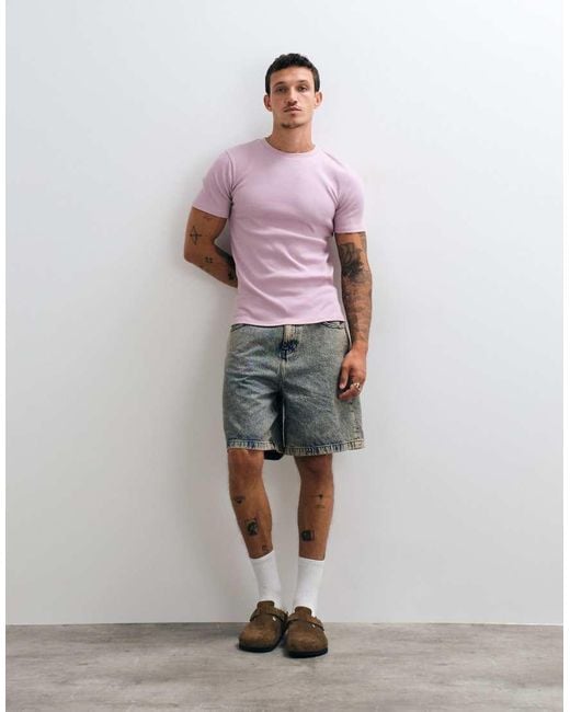 ASOS Purple Muscle Fit T-shirt for men