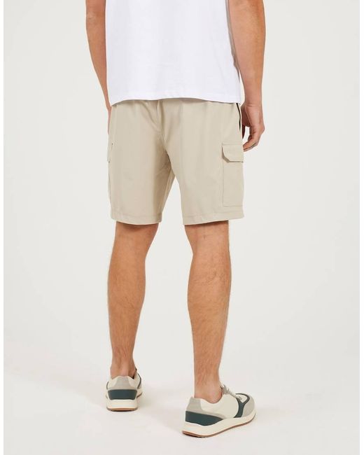Brave Soul Natural Woven Cargo Style Shorts for men