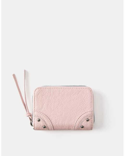 Pull&Bear Pink Studded Wallet