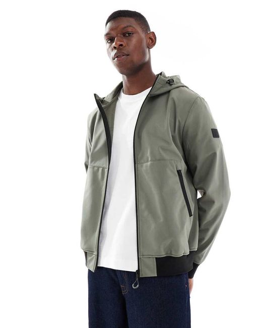 Only & Sons Gray Zip Through Soft Shell Bomber Jacket for men