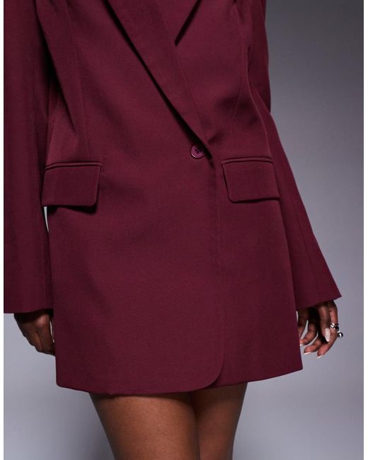 Kaiia Purple Exclusive Structu Oversized Blazer Dress