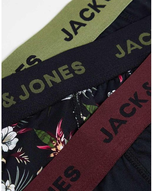 Jack & Jones Blue 3 Pack Trunks for men